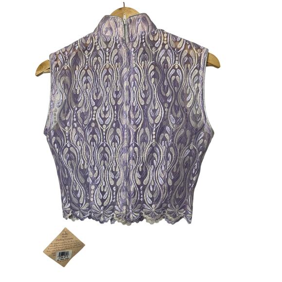 NOS Western Women's Lavender Sheer Cropped Blouse Formal Size Small Pastel - Picture 2 of 11